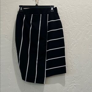 Belle & Sky Black and White Striped Pencil Skirt.  JT